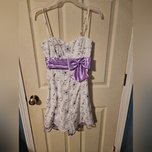 Elegant Purple and White Dress